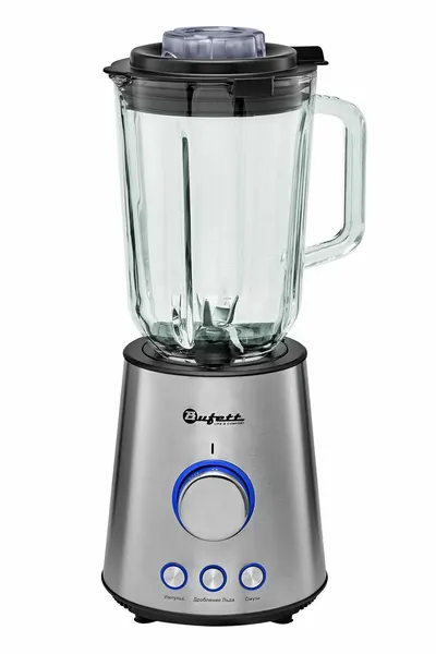 Блендер Bufett LB 213 с чашей 1,5л, мощность 1000 Вт, импульсный режим, корпус из нерж. стали, серебро, 640213