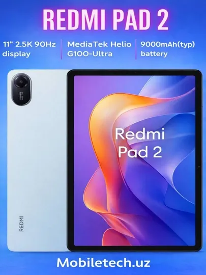 Планшет Redmi Pad 2 4G, 11" IPS LCD, QHD 90Гц, 9000 мА/ч,зарядка 18Вт, гарантия 1 год