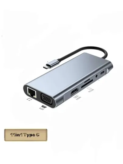 USB Type-C Hub 11 в 1, многофункциональный адаптер для MacBook и ноутбука, HDMI, USB, PD