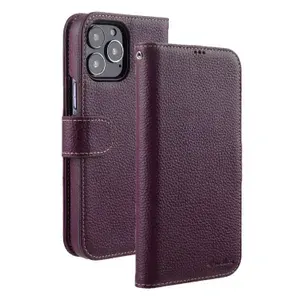 Кожаный чехол книжка Melkco для Apple iPhone 13 Pro (6.1") - Wallet Book Type, сиреневый