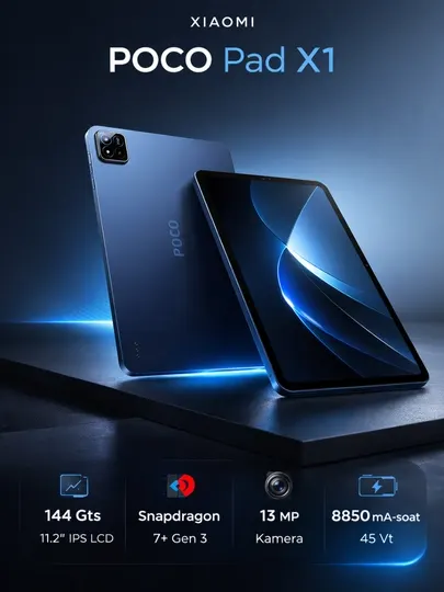Планшет Xiaomi Poco Pad X1, в бонус стилус, экран 3.2K 144Гц, 8850мАч 45Вт, гарантия 1 год