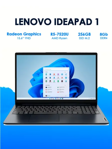 Ноутбук Lenovo IdeaPad 1 15AMN7 Ryzen 5 7520U 8GB 256GB 15.6 FHD Abyss Blue