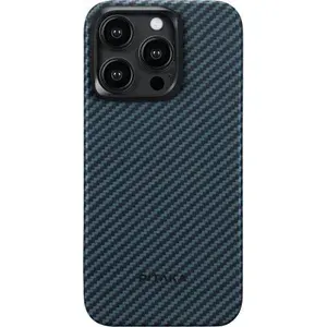 Чехол Pitaka MagEZ Case 4 для iPhone 15 Pro (6.1"), черно-синий, кевлар (арамид)