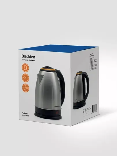 Чайник электрический металлический Bt KT1810S, объем 1.8л, мощность 1850Вт