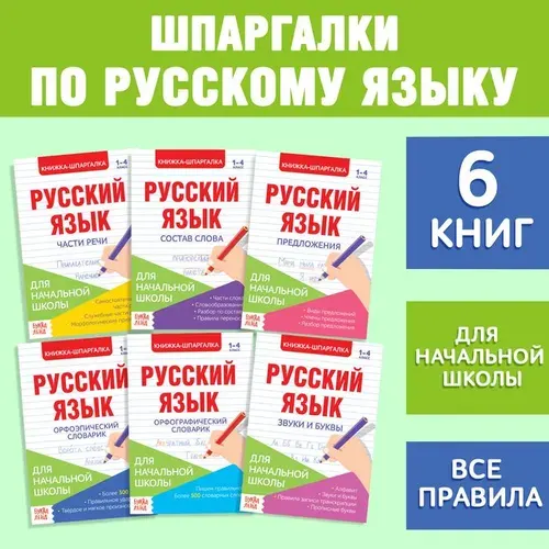 Шпаргалки, Набор по русскому языку. Для начальной школы, 1,2,3,4 класс, для школьников | Соколова Юлия Сергеевна