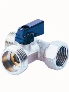Кран 1/2" - 3/4" - 1/2" проходной для стиральной машины никель Standart BL5807std TIM