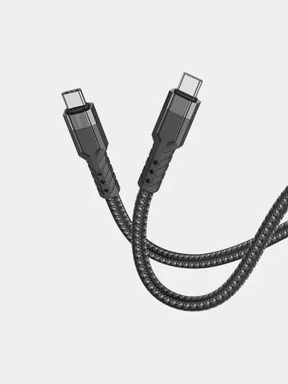 Кабель Hoco U110, Type-C на Type-C, 1.2 м, 60 Вт, 3A, дата кабель, для ноутбука и телефона