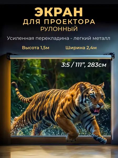 Экран для проектора рулонный 1.5 х 2.4 м