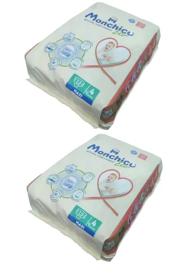 Подгузники Monchico Eco+, 26 шт 2 в 1, упаковке 26 шт размер 4, (7-14 кг)