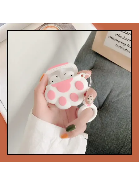 Чехол для кейса наушников AirPods 1 2 Белая лапка