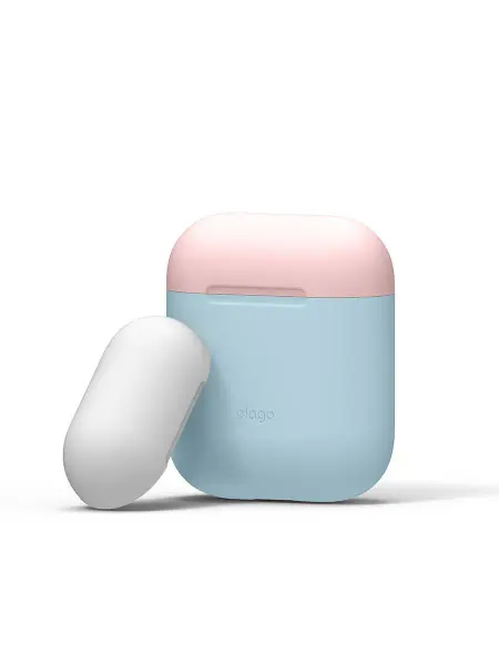 Elago Чехол для AirPods 1 и 2 Silicone DUO со сменными с крышками