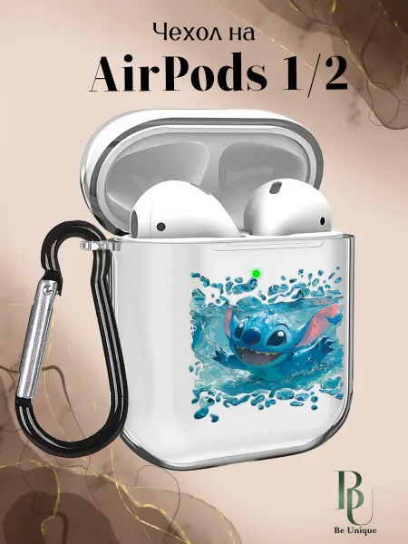 Be Unique Чехол на AirPods 1 и 2 с принтом Стич