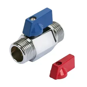 Кран шаровой мини хромированный 1/2" НР/НР TIM DE22MM