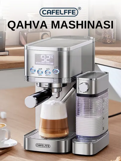 Автоматическая кофемашина Cafelffe, 20 БАР давление + 1.3 литра, кофеварка с капучинатором
