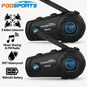 Мотогарнитура для шлема 2 шт Fodsports FX8 PRO v2.1, Bluetooth, шумоподавление, 8 райдеров, до 2000 м