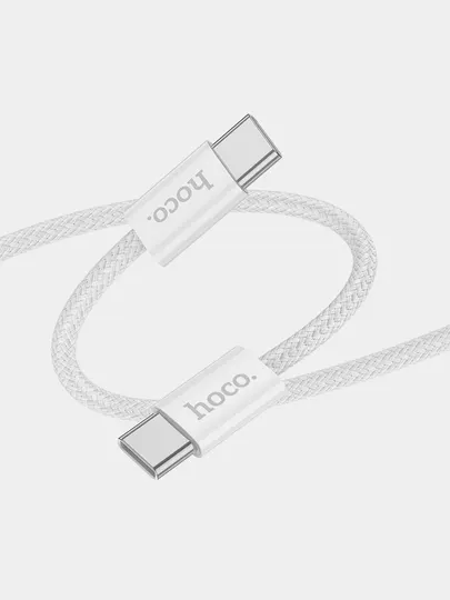 Кабель Hoco X104, Type-C на Type-C, 1м, 60 Вт, 20V/3A, оплётка, для ноутбука, Source серия