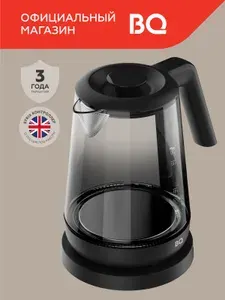 Чайник электрический BQ 1.7 л KT1000G Черный / Стеклянный / 2200 Вт