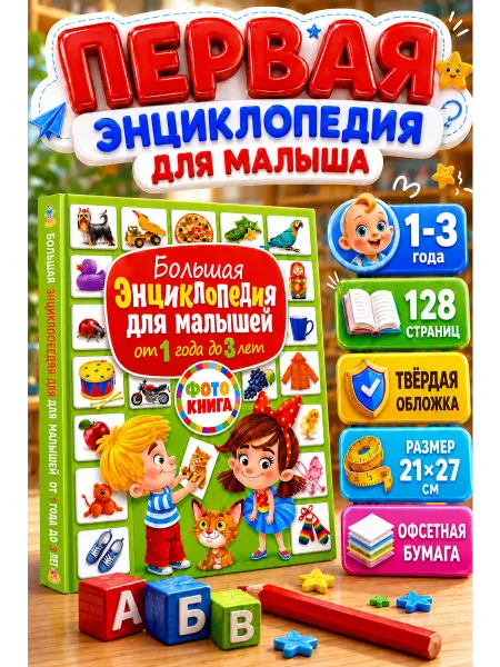 Владис Большая энциклопедия для малышей от 1 года до 3 лет