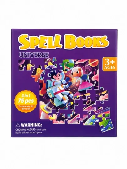 Детский пазл Spell Books 3 в 1 — 4 вида, 3+, развивающая игра