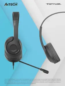 Наушники с микрофоном A4Tech Fstyler FH100i, 3.5мм, черный 1.8м накладные