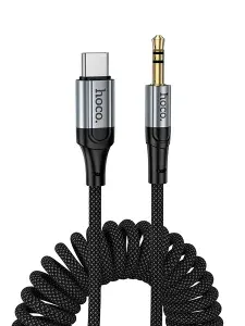 Аудио-переходник Hoco UPA33B Type-C to 3.5 Jack AUX, 1,5 метра, черный / кабель для наушников / провод аукс в машину