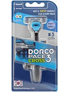 Dorco Cross3 Бритва (1 станок, 5 кассет), 3 лезвия