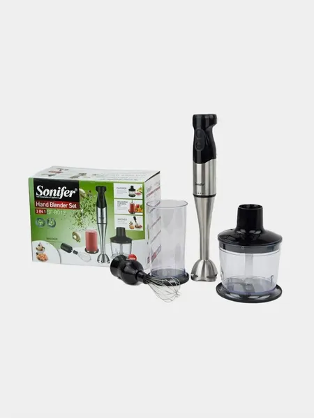 Блендер Sonifer 3 в 1 SF-8081, 600W, 6 скоростных режимов, черный