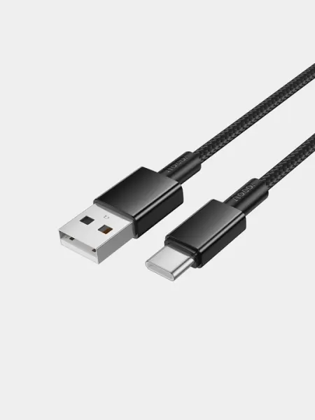 Кабель Hoco X119 Energy, USB на Type-C, 1 м, нейлон, 3А, алюминий, в упаковке, зарядка