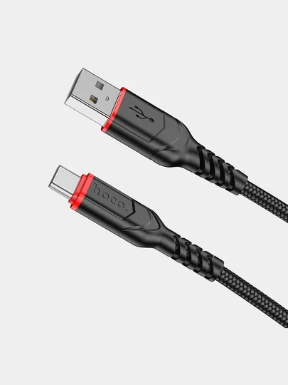Кабель Hoco X59 Victory, USB на Type-C, 1 м, нейлон, 3А, зарядка и данные, Victory серия