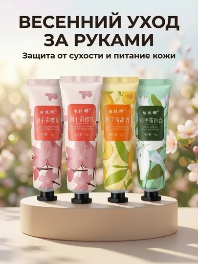 Набор кремов для рук 4 в 1 — увлажняющий и питательный подарочный набор