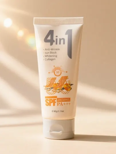 Солнцезащитный крем для лица SPF 50 PA+++ 4 в 1 — защита, увлажнение, коллаген
