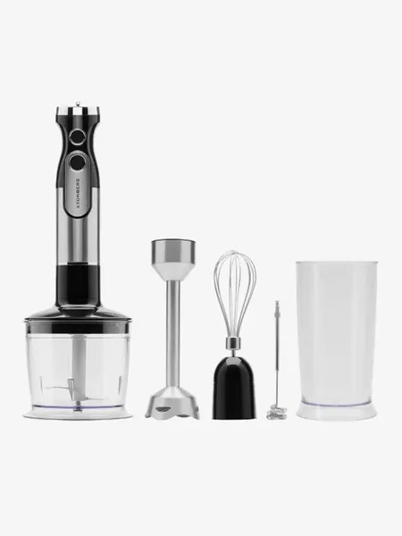 Блендер погружной Stonberg Pulse Tech B300 ручной 4 в 1 мультисистема, измельчитель кухонный электрический с чашей и венчиком, блендерный набор с капучинатором, миксер и мерный стакан