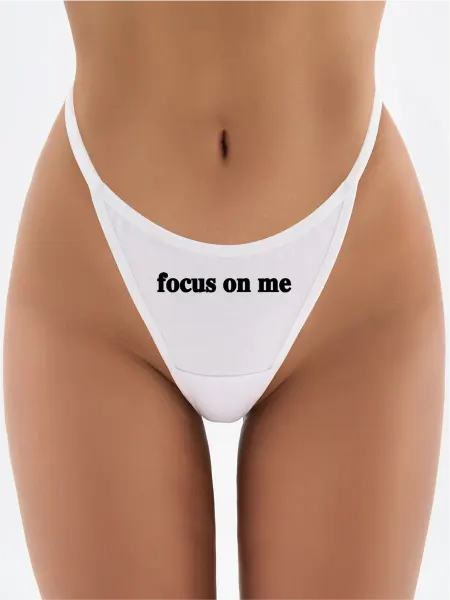PUSY POWER Трусы стринги аниме y2k с принтом focus on me