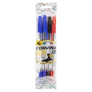 CORVINA 51 ручка шариковая Classic, 1 мм, набор 4 штуки, цвет чернил: ассорти, арт. 40226