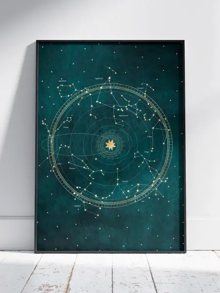HEAVEN POSTER Плакат Астрология и Зодиак (Натальные карты 1) A3 42x30 см