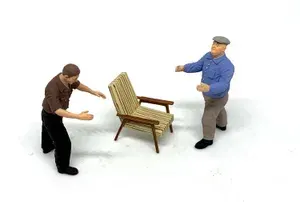 Две фигурки грузчиков и кресло, масштаб 1:43, Моделстрой