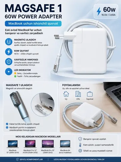 Адаптеры питания Apple MagSafe 1 (45W / 60W / 85W)