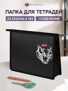 Папка для школьных тетрадей пластиковая А5 Феникс+, 1 отделение на молнии