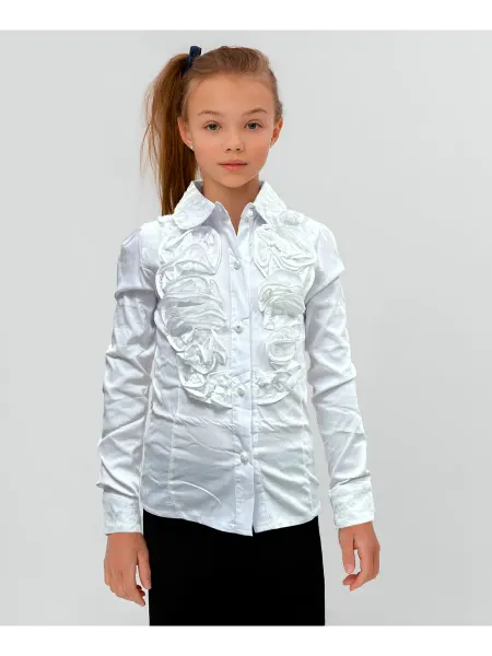 M&School Рубашка школьная нарядная укороченная