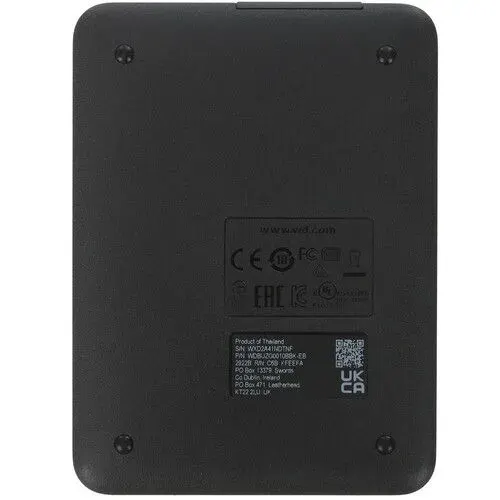 Western Digital 1 ТБ Внешний жесткий диск (5046892), Пластик, черный, черно-серый