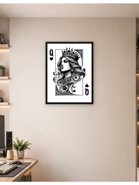 Postersbase Постер Игральная карта «Королева червей» 1 50x70