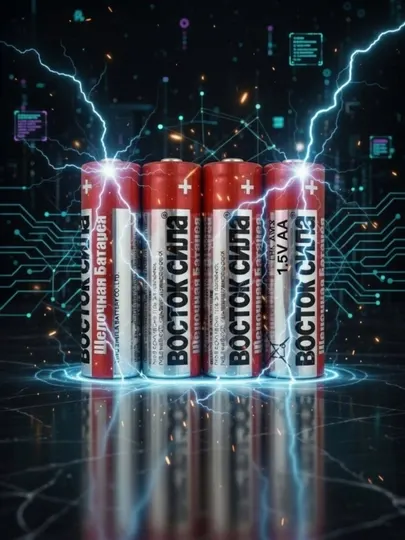 Щелочные батарейки Vostok Sila, AA, 1.5V, комплект 4 шт