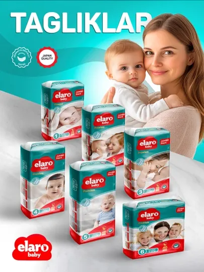 Подгузники Elaro Baby, размеры от 1 до 6