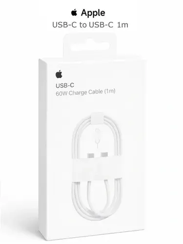 Кабель Apple MQKJ3ZM/A, USB-C, 60 Вт, тканевый, Model A2795, 1м, белый