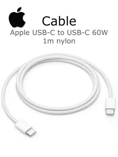 Кабель Apple USB-C to USB-C, 1м, 60W, нейлон, белый (MM093ZM/A) A2795