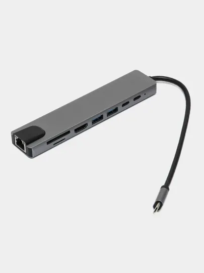 Type-C хаб 8 в 1, адаптер, переходник для Macbook, HDMI, USB, Type-C, MicroSD