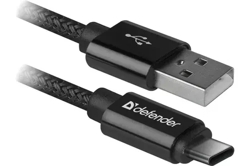 Кабель USB - USB Type-C Defender 1м, черный 87814