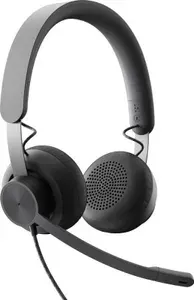 Logitech Гарнитура проводная Zone Wired Teams, для контактных центров, USB/USB Type-C, 1.9 м, черный.