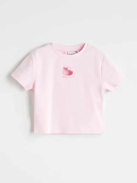 LC Waikiki Футболка для девочек с принтом Hello Kitty с круглым вырезом