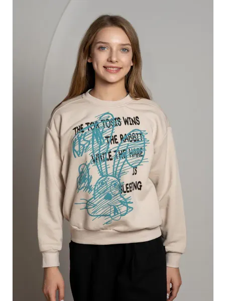 Marions-PromoKOT Свитшот кофта оверсайз детская с принтом